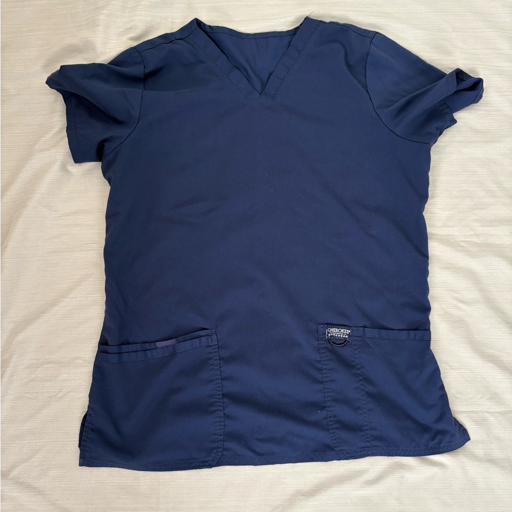 Cherokee Navy Blue Scrub Top & bottom